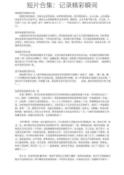 短片合集:记录精彩瞬间