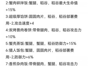 明日方舟生息演算配方大揭秘：全面汇总食谱，探索游戏美食之旅