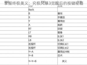 掌握终极奥义：究极风暴3觉醒后的按键秘籍