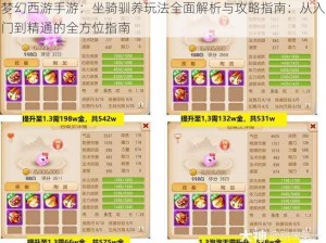 梦幻西游手游：坐骑驯养玩法全面解析与攻略指南：从入门到精通的全方位指南