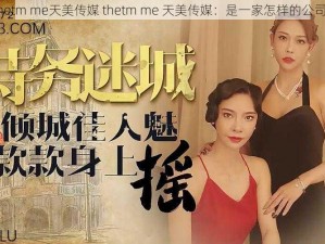 thetm me天美传媒 thetm me 天美传媒：是一家怎样的公司？