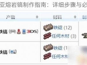 泰拉瑞亚熔岩镐制作指南：详细步骤与必备材料揭秘