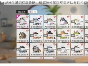 猫之城挂件基因获取攻略：详解挂件基因获得方法与途径探索