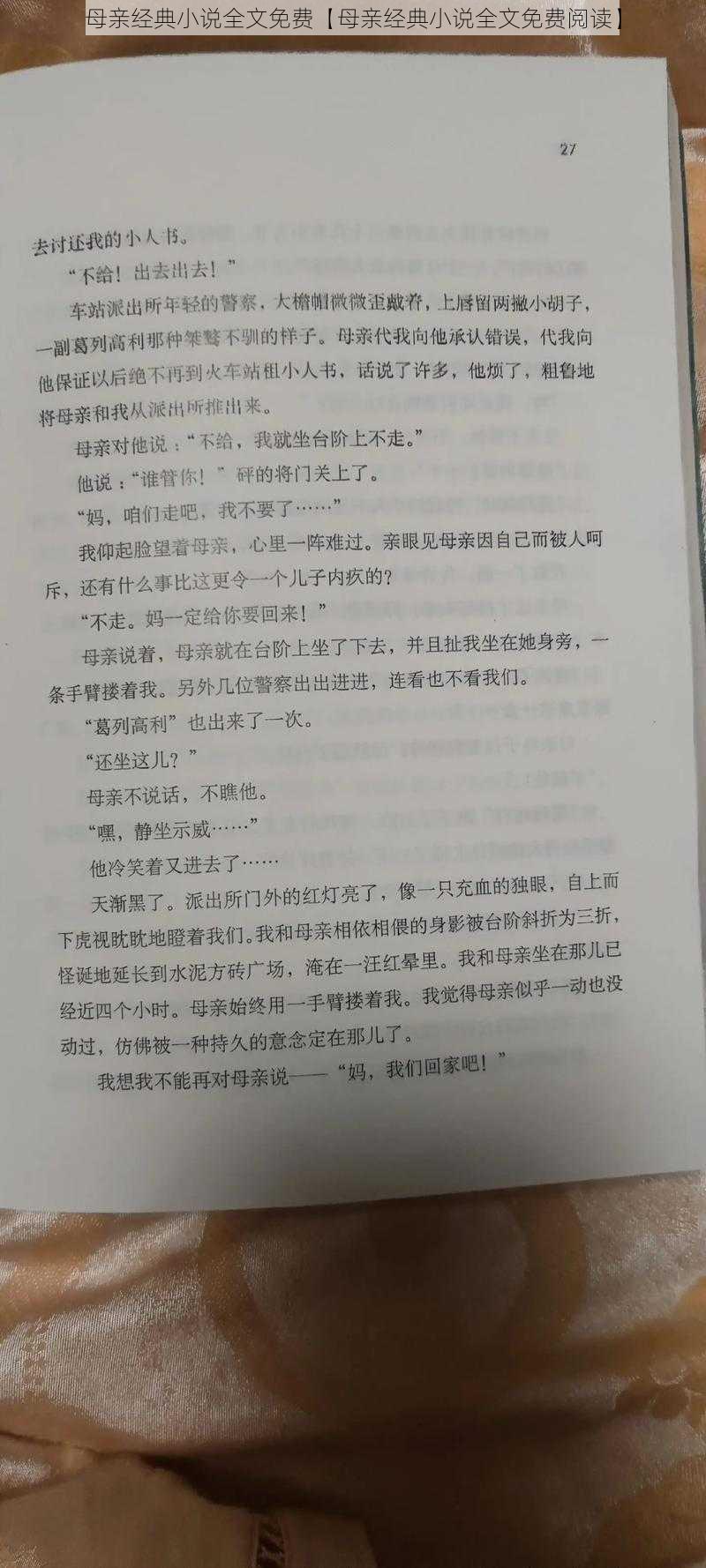 母亲经典小说全文免费【母亲经典小说全文免费阅读】