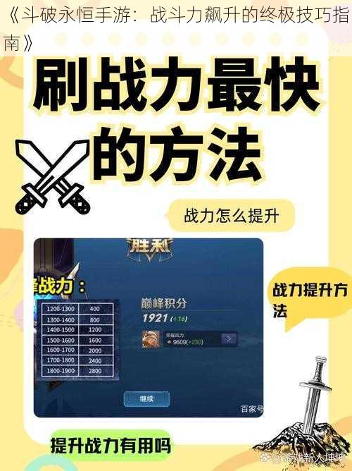 《斗破永恒手游：战斗力飙升的终极技巧指南》