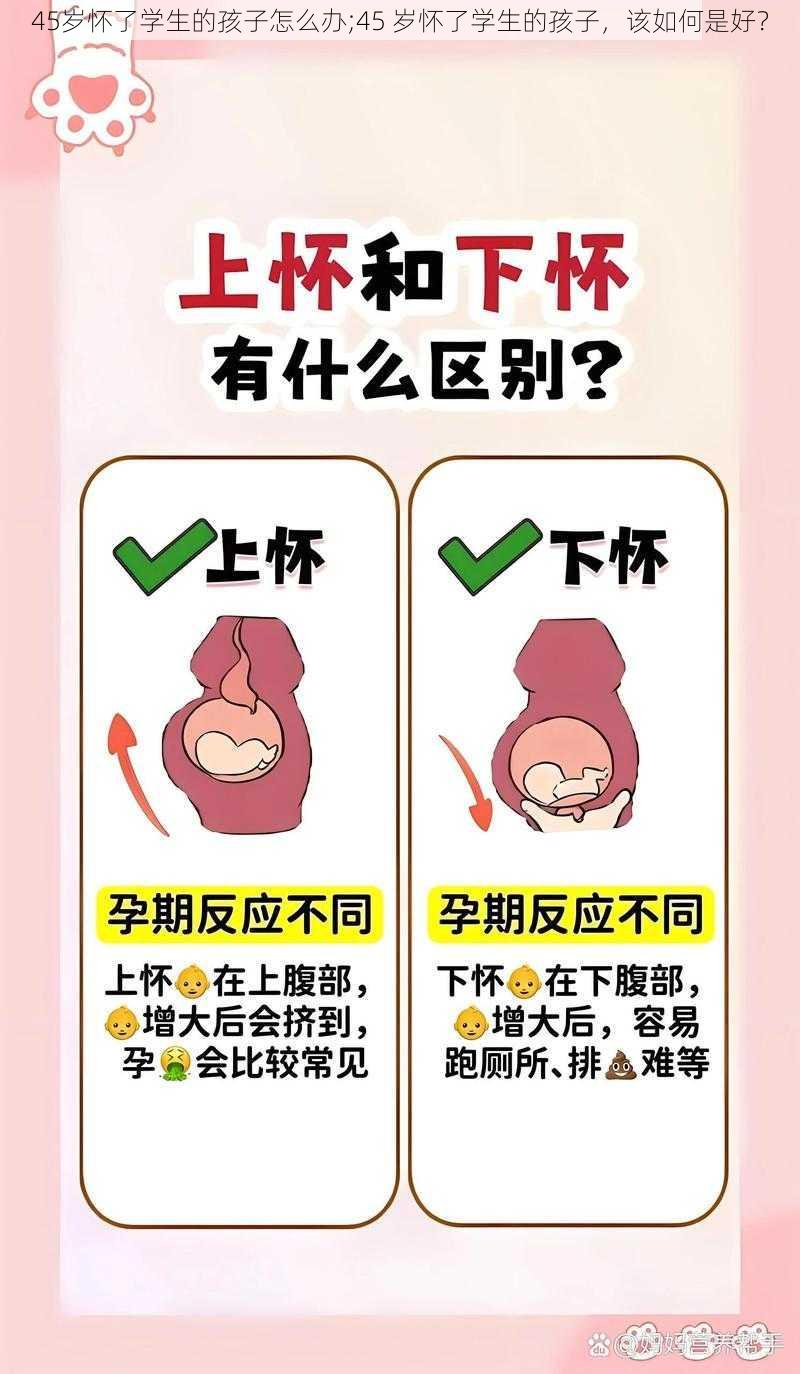 45岁怀了学生的孩子怎么办;45 岁怀了学生的孩子，该如何是好？