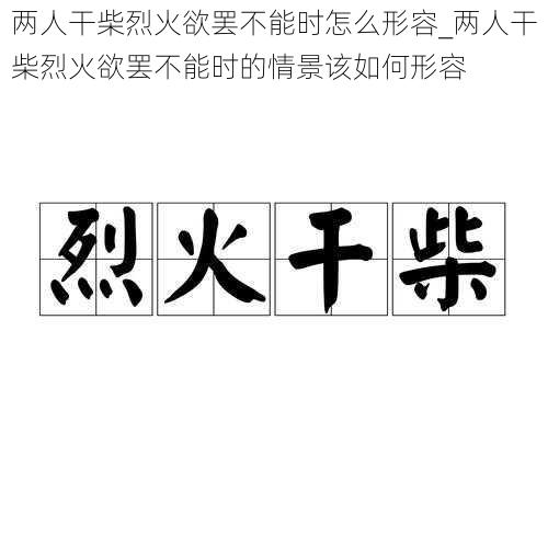 两人干柴烈火欲罢不能时怎么形容_两人干柴烈火欲罢不能时的情景该如何形容