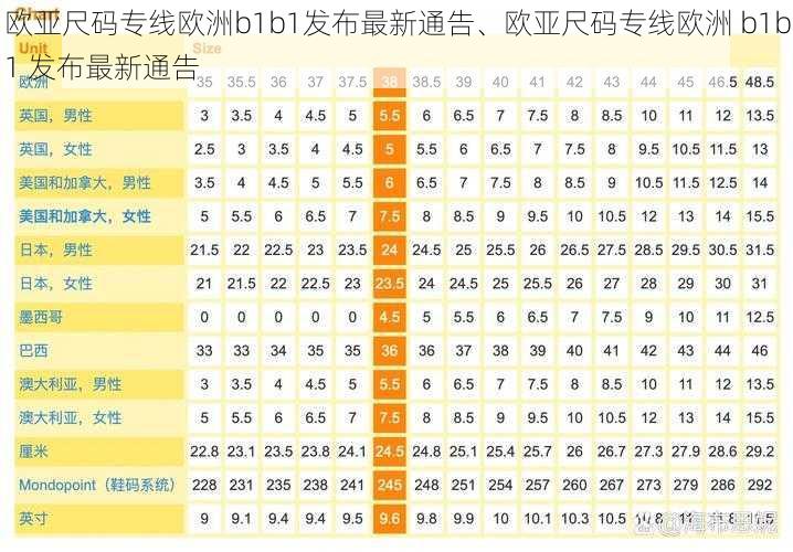 欧亚尺码专线欧洲b1b1发布最新通告、欧亚尺码专线欧洲 b1b1 发布最新通告