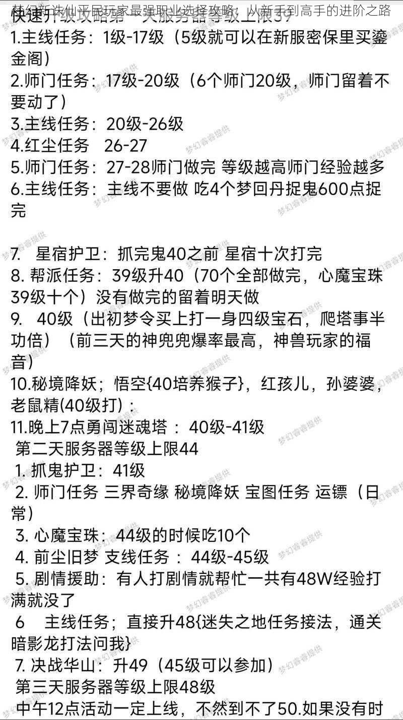 梦幻新诛仙平民玩家最强职业选择攻略：从新手到高手的进阶之路