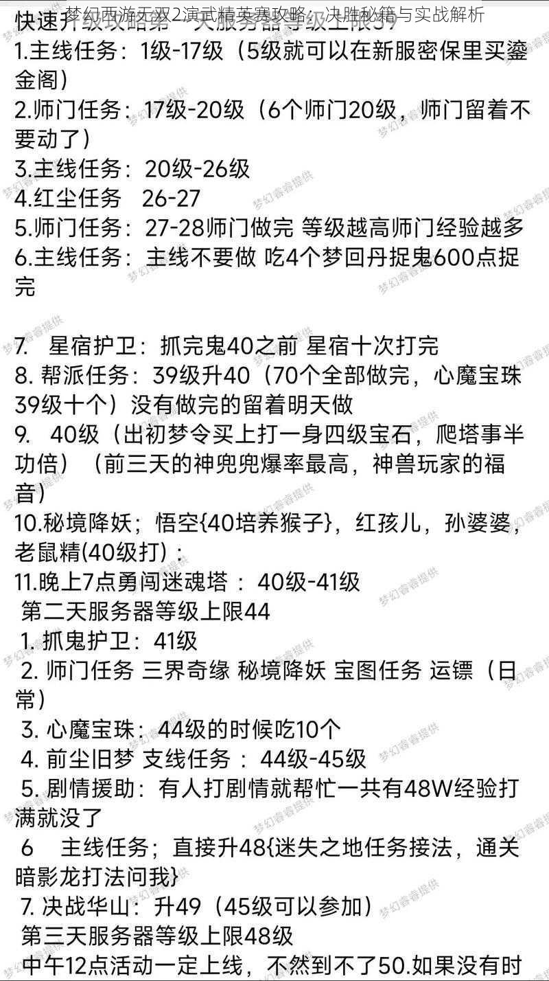 梦幻西游无双2演武精英赛攻略：决胜秘籍与实战解析