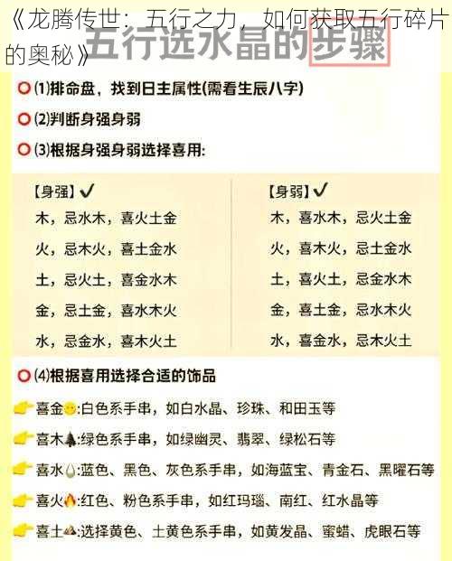 《龙腾传世：五行之力，如何获取五行碎片的奥秘》